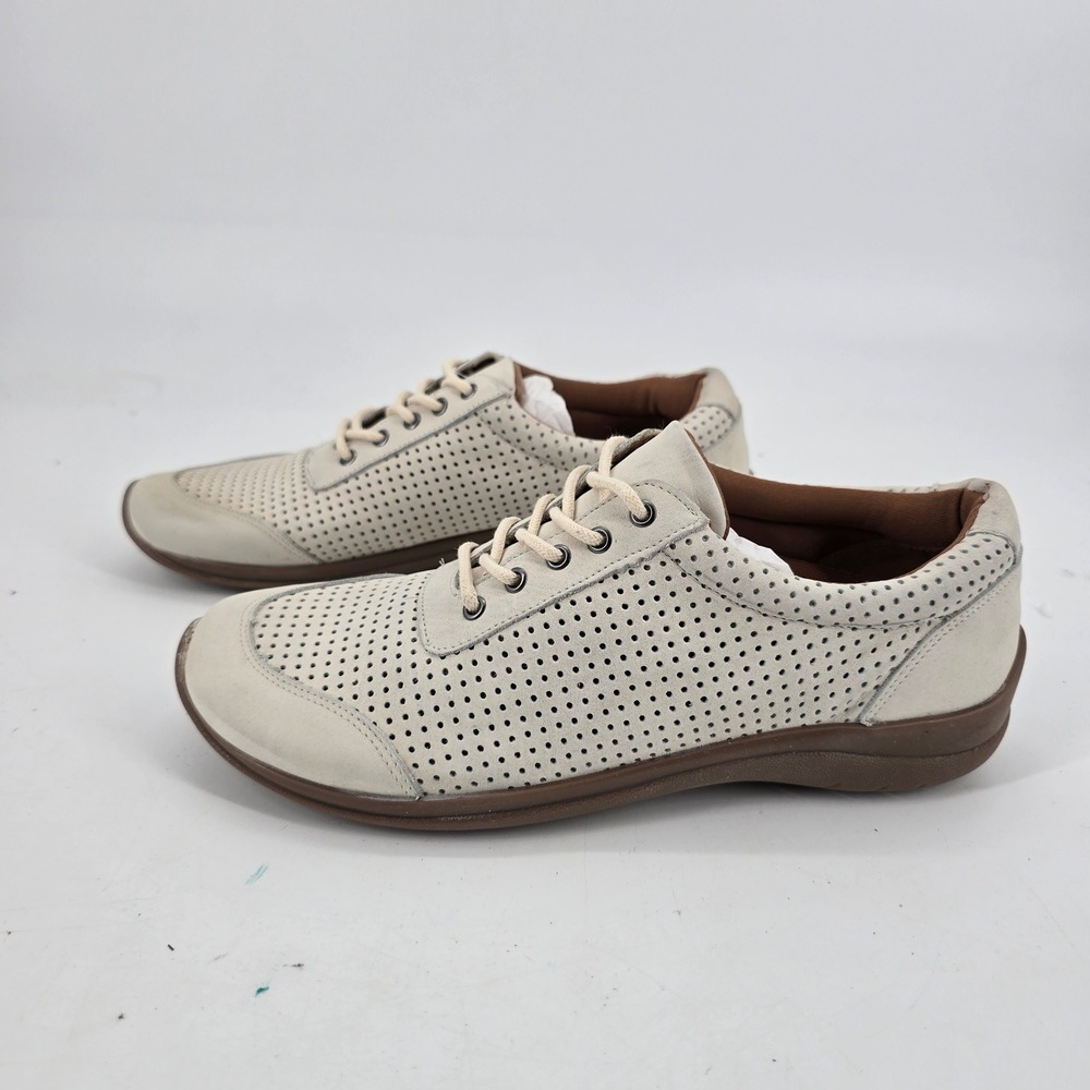 David Tate Sneakers Womens 8M Shoes Off White Leather Perforated‎ PFF22-207